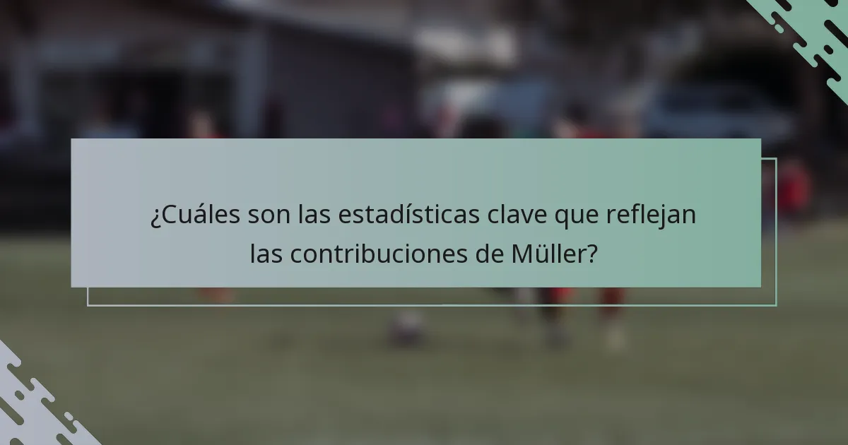 ¿Cuáles son las estadísticas clave que reflejan las contribuciones de Müller?